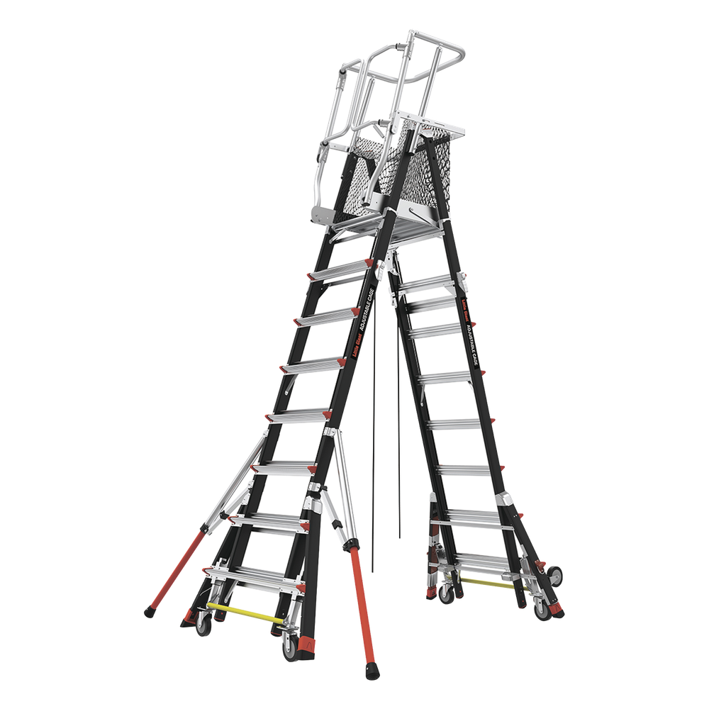 Escalera de Fibra de Vidrio con Jaula de 8'-14' 2.44 - 4.27 m. Con Ajuste en Ruedas RATCHET Leveler CAGE8FTR Little Giant Ladder Systems - Imagen 3