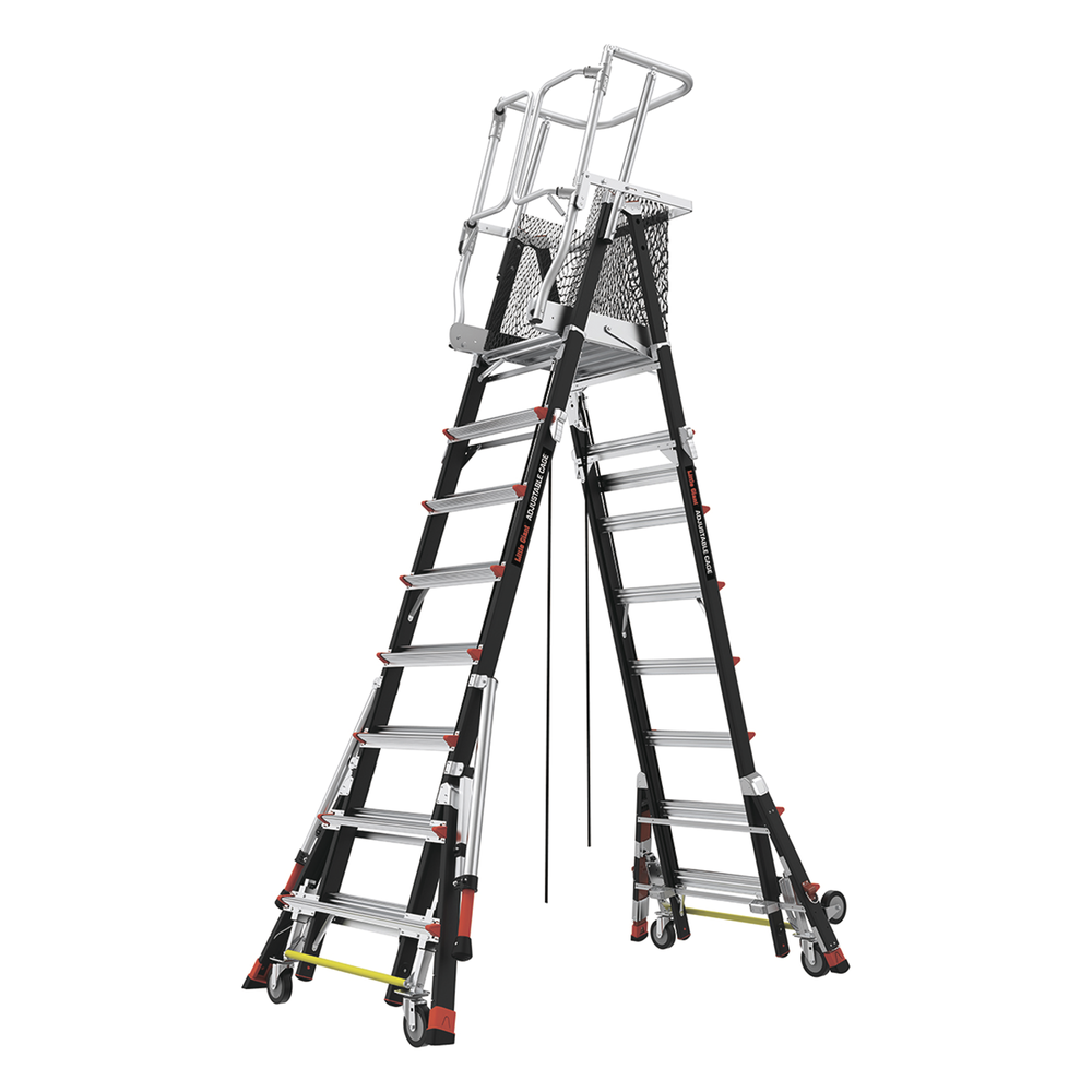 Escalera de Fibra de Vidrio con Jaula de 8'-14' 2.44 - 4.27 m. Con Ajuste en Ruedas RATCHET Leveler CAGE8FTR Little Giant Ladder Systems - Imagen 5