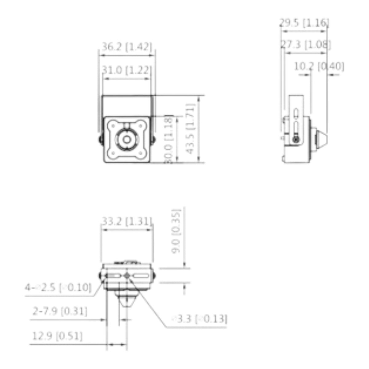 Cámara HDCVI Pinhole 1080p/2 Megapíxeles Lente de 2.8 MM 103 Grados de Apertura 1 Entrada de Audio WDR BLC HLC Starlight DH-HAC-HUM3201BN-0280P-S2 - SILYMX