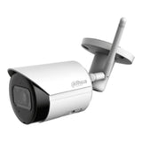 Camara IP Bullet Wifi de 4 Megapixeles Lente de 2.8mm 90 Grados de Apertura H.265+ IR de 30 Metros Microfono Integrado Ranura para MicroSD Metalica IP67 DWDR Videoanaliticos con SMD DH-IPC-HFW1430DS-SAW - SILYMX