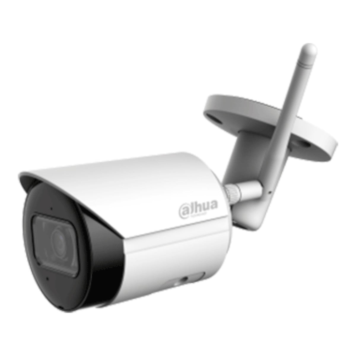 Camara IP Bullet Wifi de 4 Megapixeles Lente de 2.8mm 90 Grados de Apertura H.265+ IR de 30 Metros Microfono Integrado Ranura para MicroSD Metalica IP67 DWDR Videoanaliticos con SMD DH-IPC-HFW1430DS-SAW - SILYMX