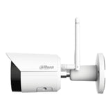Camara IP Bullet Wifi de 4 Megapixeles Lente de 2.8mm 90 Grados de Apertura H.265+ IR de 30 Metros Microfono Integrado Ranura para MicroSD Metalica IP67 DWDR Videoanaliticos con SMD DH-IPC-HFW1430DS-SAW - SILYMX