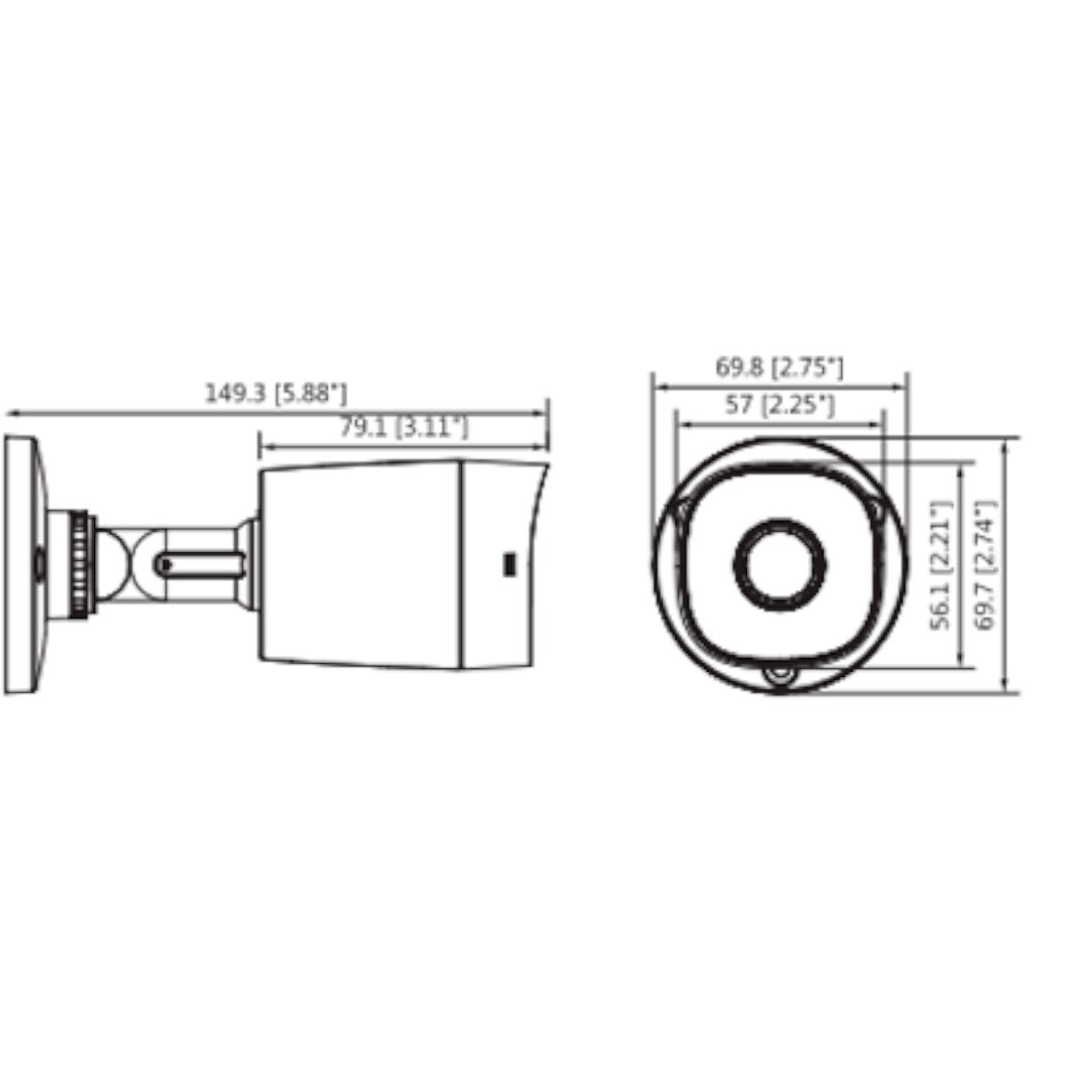 Cámara Bullet Dahua Resolución 5MP Full HD HDCVI Lente 2.8mm Gran Angular IP67 DH-HAC-B2A51N-0280B-S2