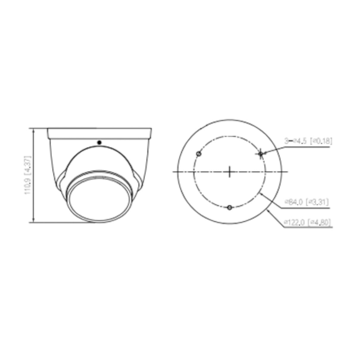 Cámara Domo TiOC de 2 Megapixeles Disuasion Activa Luz Roja y Azul Lente de 3.6 mm Super Adapt Microfono y Altavoz Integrados 40 Metros de Iluminación IR y Cálida Metalica IP67 DH-HAC-ME1239HN-A-PV - SILYMX