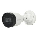 Cámara IP Bullet de 2MP lente de 2.8mm ángulo de visión de 102 grados micrófono integrado compresión H.265+ IR de 30m protección IP67 PoE DWDRDH-IPC-HFW1230S1-A-S5 - SILYMX