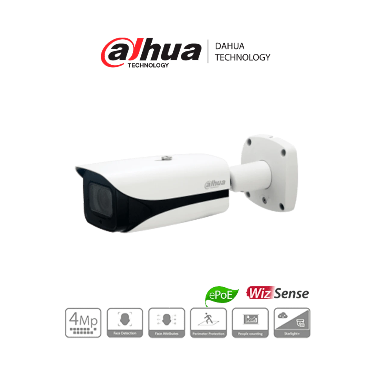 DAHUA IPC-HFW5442EN-ZE - Cámara IP Bullet Resolución de 4 MP/ Lente Mot. 2.7 a 12mm/ ? 114°-47°/ IR 50 mts/ IA WizMind/ Detección Facial/ Protección Perimetral/ Conteo de Personas/ Starlight/ ePoE/ WDR 140dB/ H.265/ IP67/ IK10/ E&S Alarma/ E&S Audio/ - SILYMX