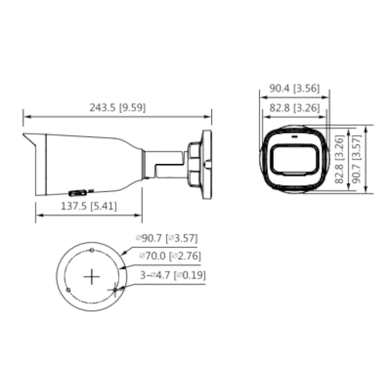 DAHUA IPC-HFW1431T1-ZS-S4 - Camara IP Bullet de 4 Megapixeles/ Lente Motorizado de 2.8 a 12mm/ H.265/ IR de 50 Metros/ WDR Real, 3D DNR/ Ranura para MicroSD/ IP67/ PoE - SILYMX