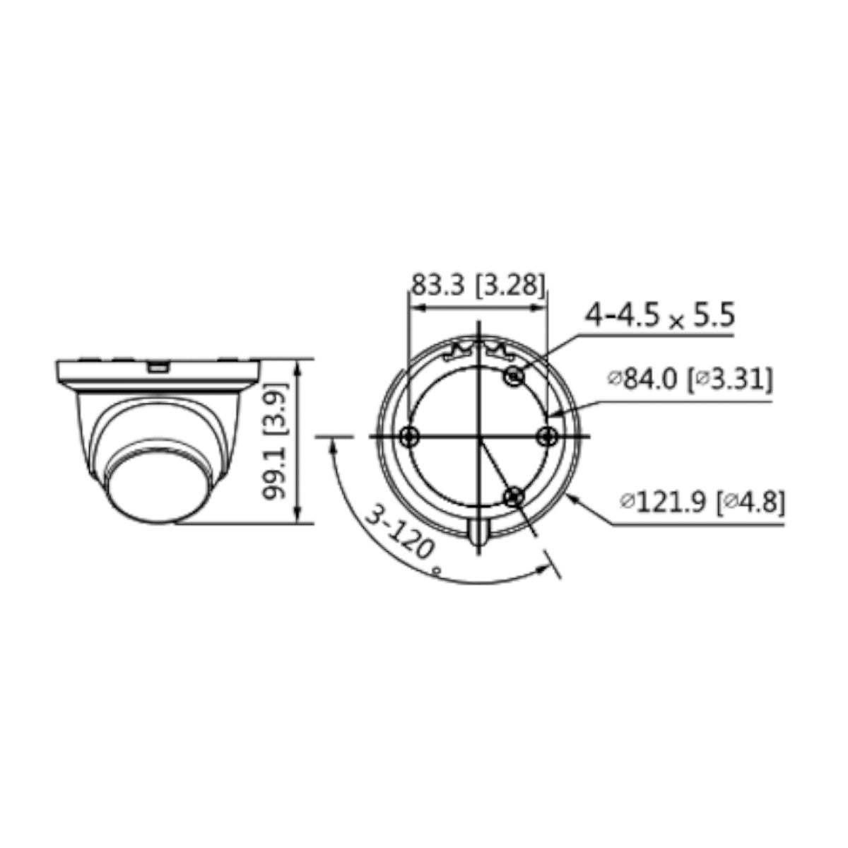 Camara Domo 1080p Super Adapt Lente de 2.8mm 107 Grados de Apertura Microfono Integrado IR de 60 mts WDR Real de 130 dB IP67 Metal en Domo y Cubierta Instalación Rápida Soporta: CVI CVBS AHD TVI DH-HAC-HDW1231TMQN-A - SILYMX