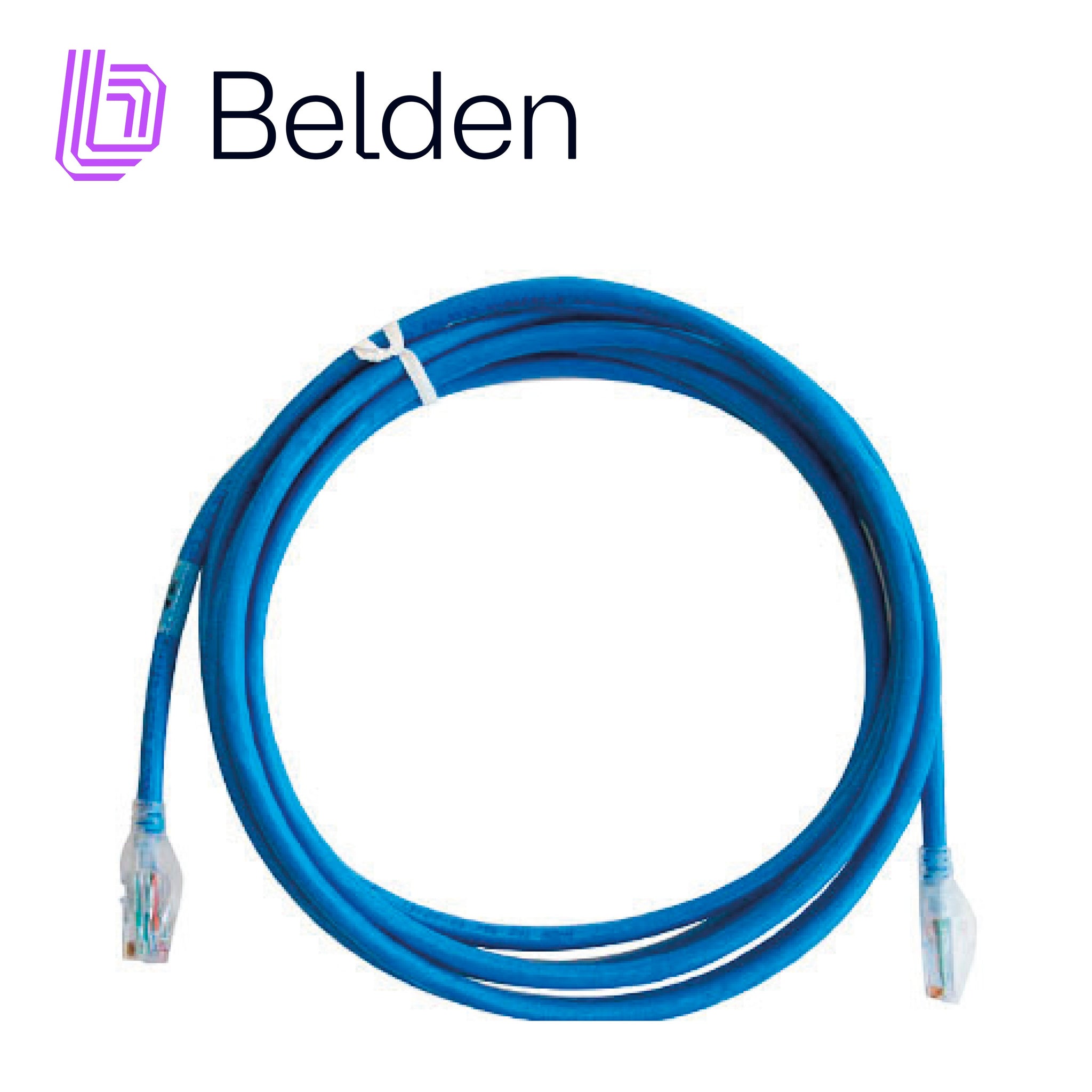 PATCH CORD TRACEABLE UTP CAT6A BELDEN CAT1106002/ INTERIOR / AZUL/ 4 PARES / 24 AWG / FORRO PVC / CMR / 2 PIES 0.6 METROS - Imagen 1