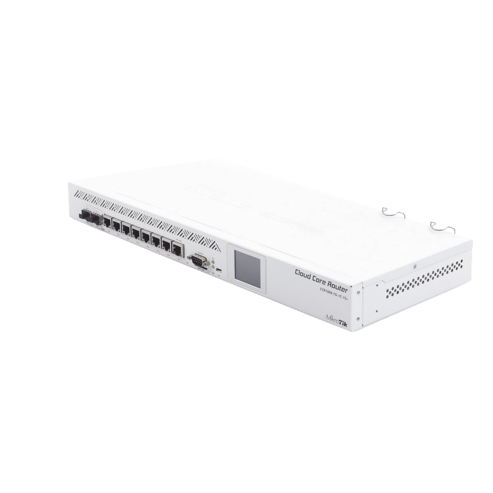 (CCR1009-7G-1C-1S+) Cloud Core Router, CPU 9 Núcleos,7 Puertos Gigabit, 1 Combo TP/SFP, 1 puerto SFP+, 2 GB Memoria MIKROTIK - Imagen 1