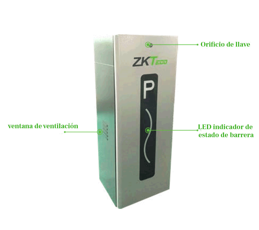 Barreras VehicularesZK TECOCMP200RBarrera Vehicular Derecha Brazo Telescópico 2.6 - 4.5m Apertura 3s Anti - impacto LED ZKTeco CMP200R - SILYMX