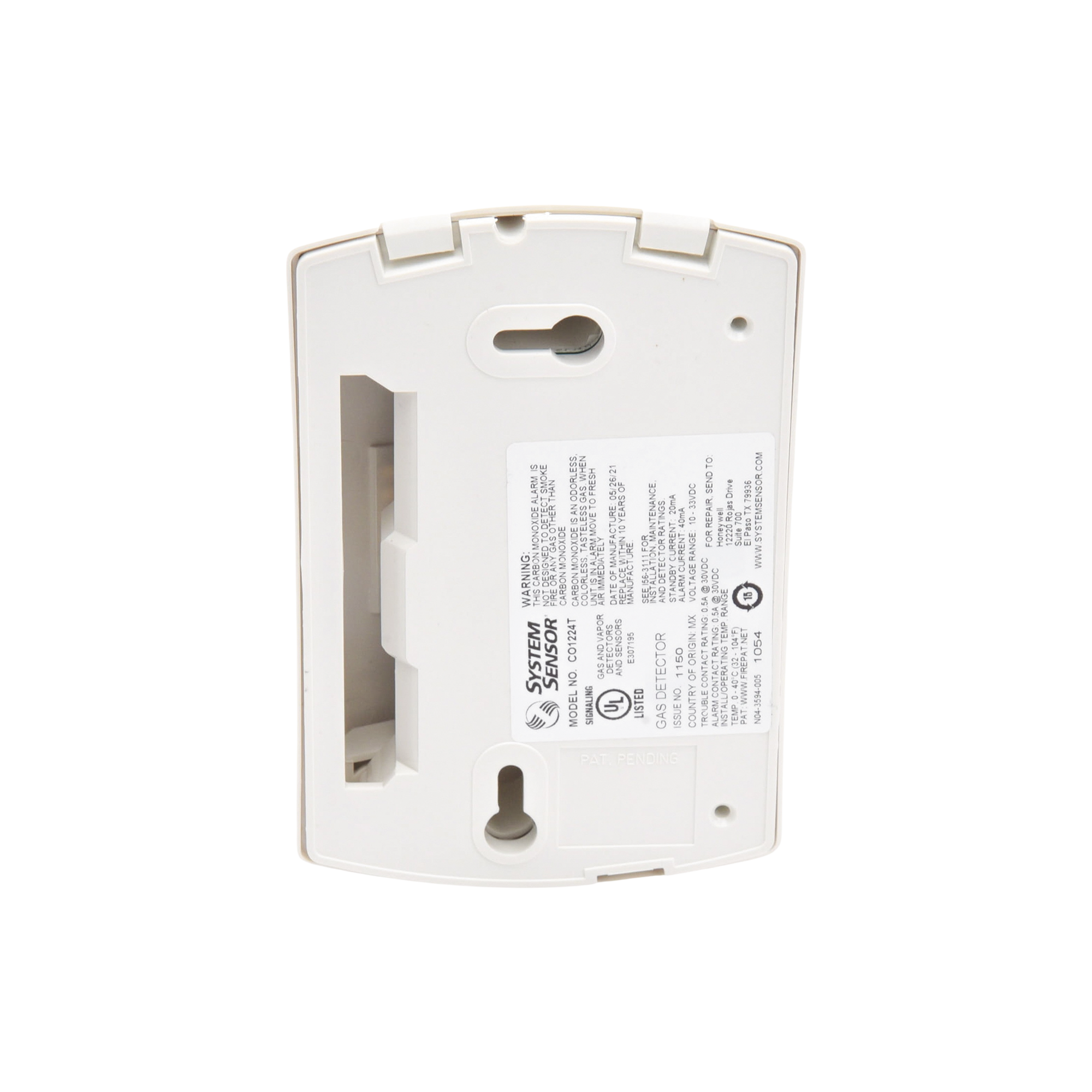 Detector de Monóxido de Carbono, Montaje en Muro, para Panel de Detección de Incendio SYSTEM SENSOR - Imagen 3