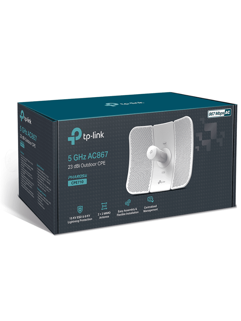 CPE de Exterior de 5 GHz AC 867 Mbps, Antena direccional de 23 dBi, potencia de 29 dBm, PoE pasivo TP-LINK - Imagen 1