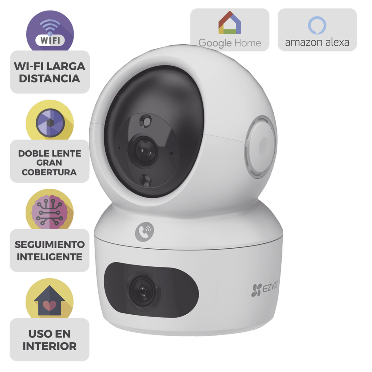 Camaras IP PTZEZVIZCS-H7CCamara PT IP Doble Lente 4MP+4MP WiFi 6 IA Deteccion Humana Vision Nocturna Color Audio Bidireccional EZVIZ CS - H7C - SILYMX
