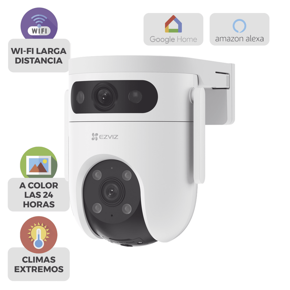 Camaras IP PTZEZVIZCS-H9C/10MPCámara PT Doble Lente IP 10MP IA Detección Humana Vehículo Visión Color Sirena Auto - Tracking EZVIZ CS - H9C/10MP - SILYMX