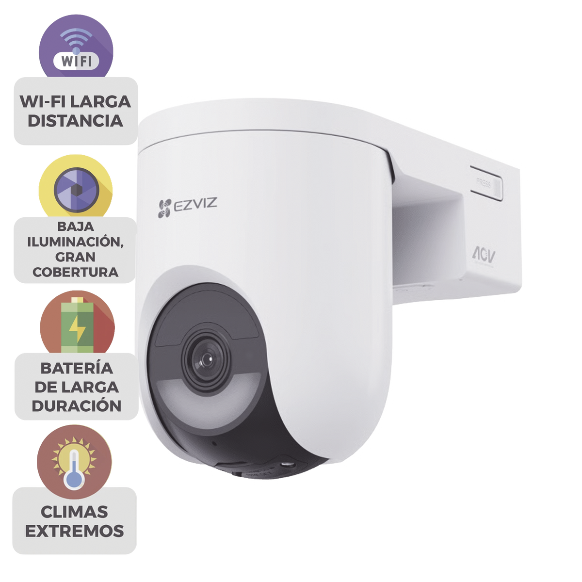 Camara IP PT 2K+ 4MP Wi-Fi 6 + 4G LTE Bateria 5200mAh IP65 IR 15m PTZ 340° EZVIZ CSHB8C/4G/W - Imagen 1