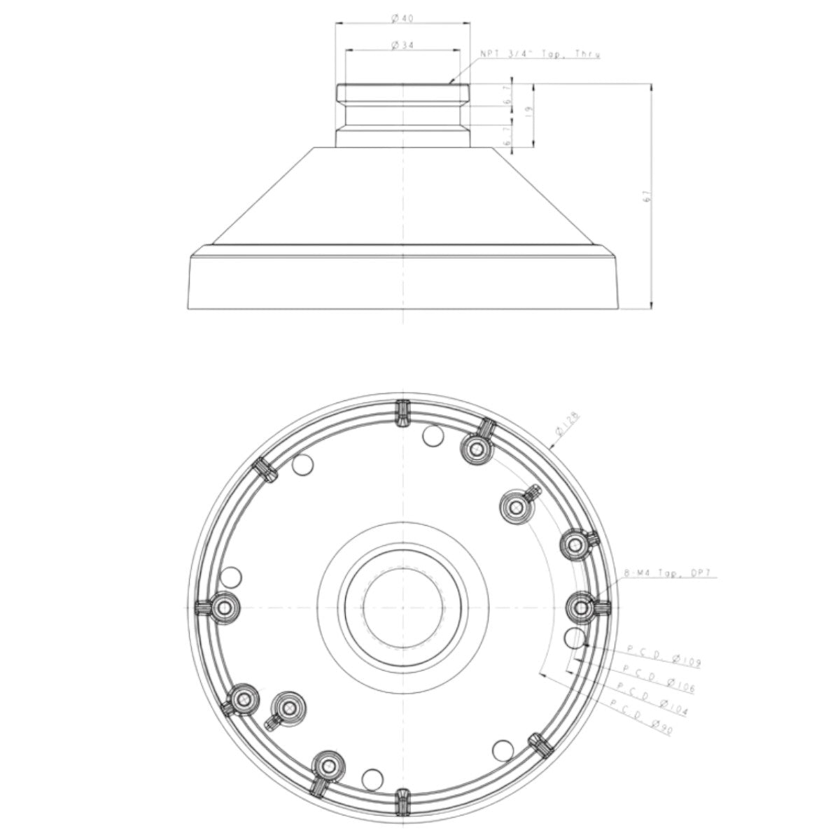 Adaptador de montaje tipo plato DA-MA4300 - SILYMX