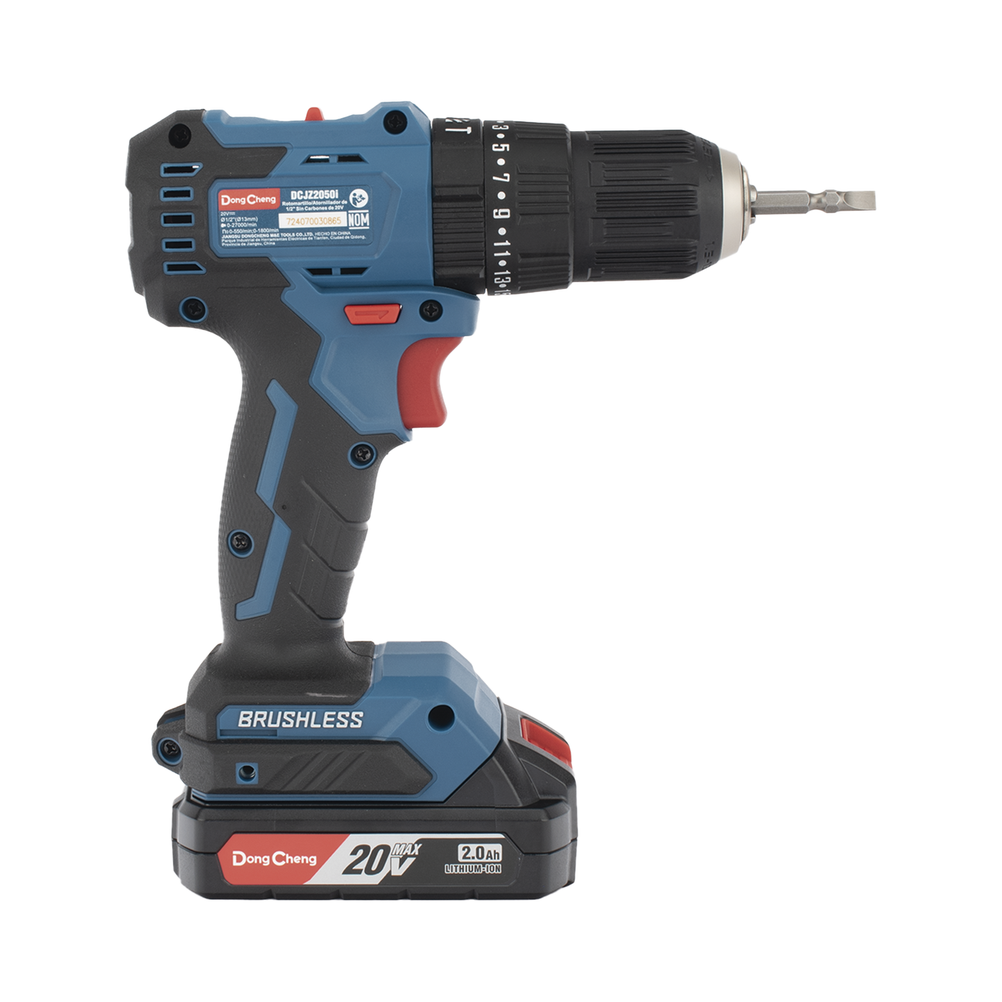 Rotomartillo Inalámbrico 20V / Motor Brushless / Broquero 1/2 in / 50 Nm Par de Apriete / 2 Baterías 2.0Ah con Cargador y Maletín DONGCHENG - Imagen 3