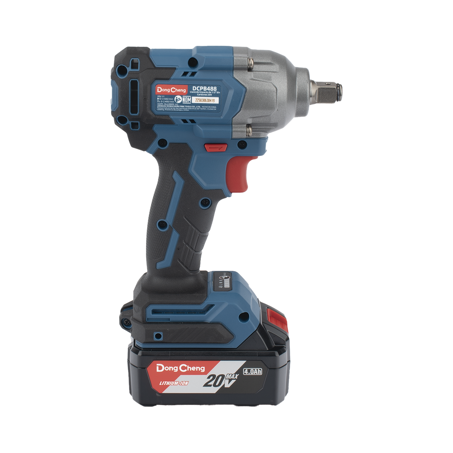 Llave de Impacto Inalámbrica de 20 V, incluye 2 Baterías de 4.0 AH, Cargador y Estuche plástico. DONGCHENG - Imagen 3