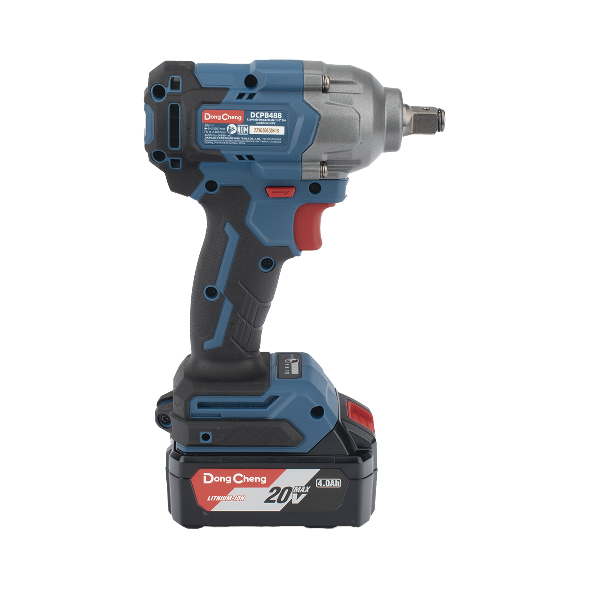 Llave de Impacto Inalámbrica de 20 V, incluye 2 Baterías de 4.0 AH, Cargador y Estuche plástico. DONGCHENG - Imagen 3