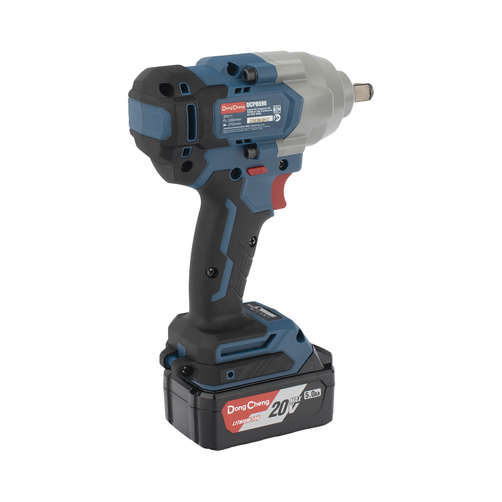 Llave de Impacto Inalámbrica 20V 2 Baterías 5.0Ah Cargador Estuche DONGCHENG DCP-B698-FK - Imagen 3