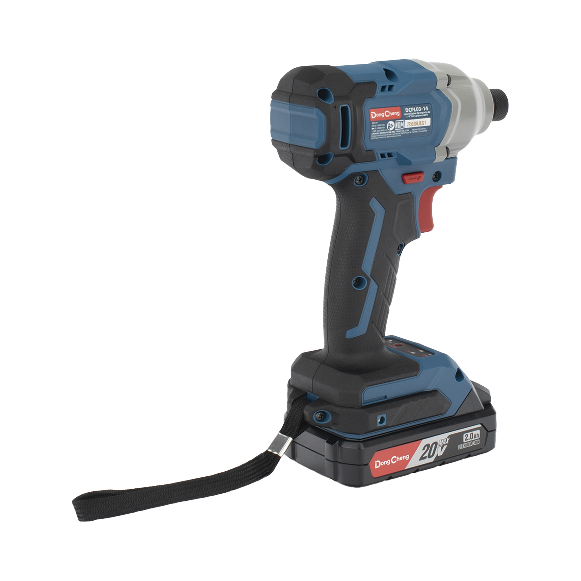 Atornillador de Impacto Inalámbrico 20V / Motor Brushless / Portabrocas Hexagonal 1/4 in / 90-180 Nm Torque / Batería 2.0Ah con Maletín DONGCHENG - Imagen 3