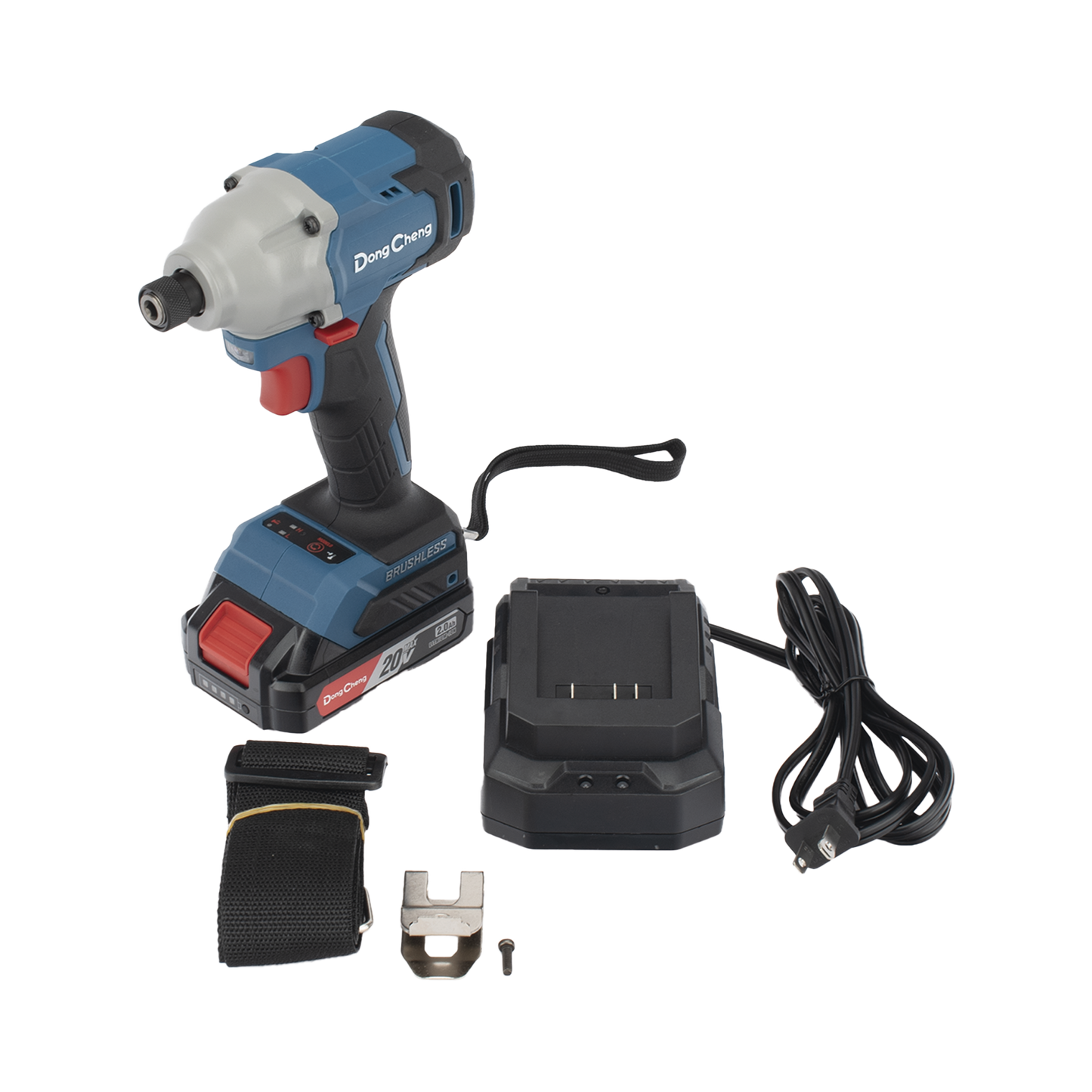 Atornillador de Impacto Inalámbrico 20V / Motor Brushless / Portabrocas Hexagonal 1/4 in / 90-180 Nm Torque / Batería 2.0Ah con Maletín DONGCHENG - Imagen 4