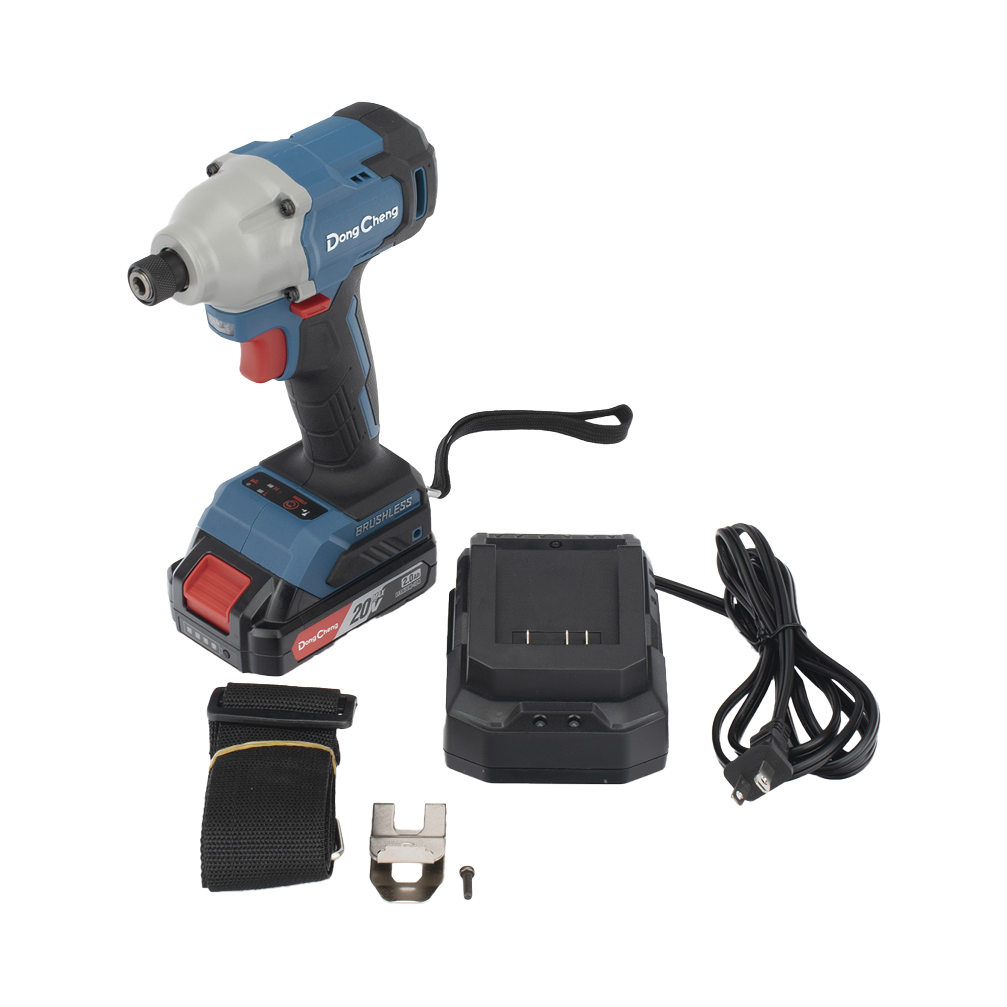 Atornillador de Impacto Inalámbrico 20V / Motor Brushless / Portabrocas Hexagonal 1/4 in / 90-180 Nm Torque / Batería 2.0Ah con Maletín DONGCHENG - Imagen 4