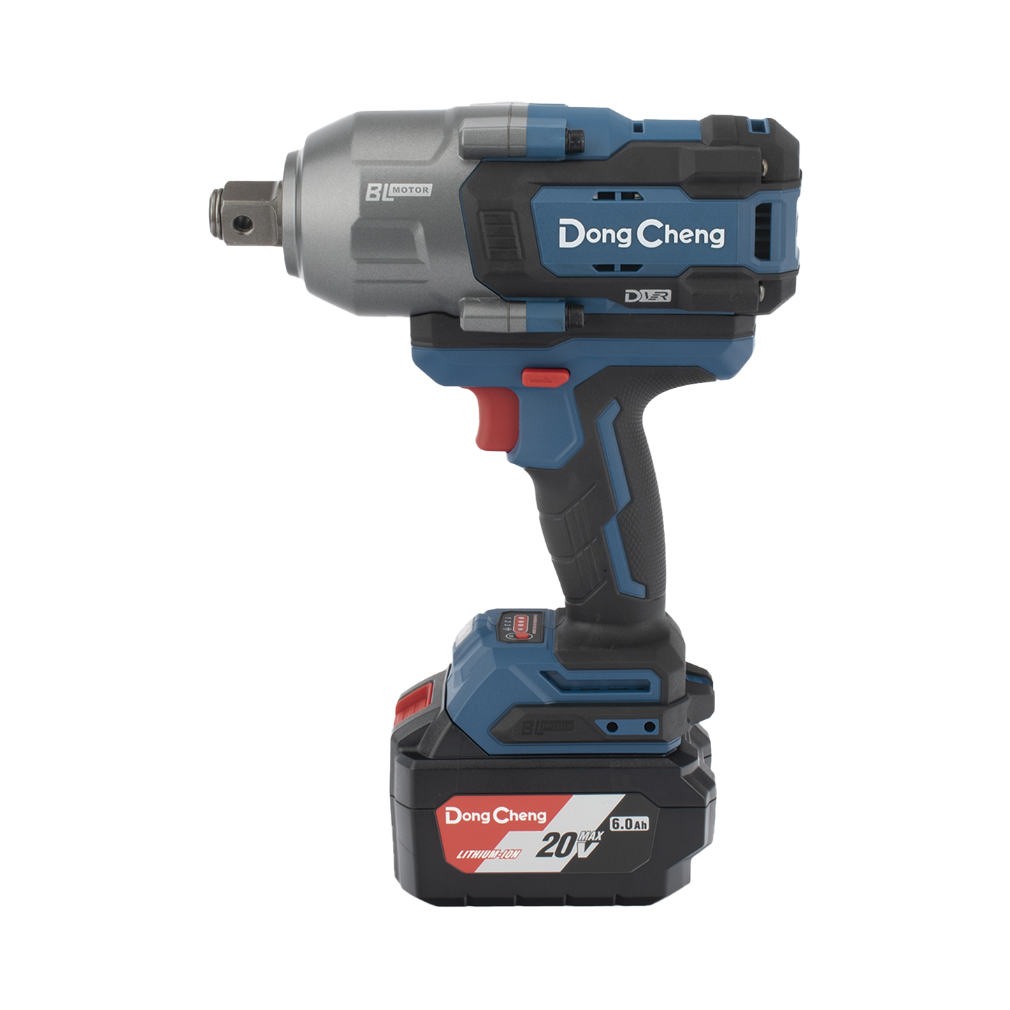 Llave de Impacto Inalámbrica de 20V, Entrada de 3/4 in, Incluye 2 Baterías de 6Ah, Cargador y Estuche DONGCHENG - Imagen 1