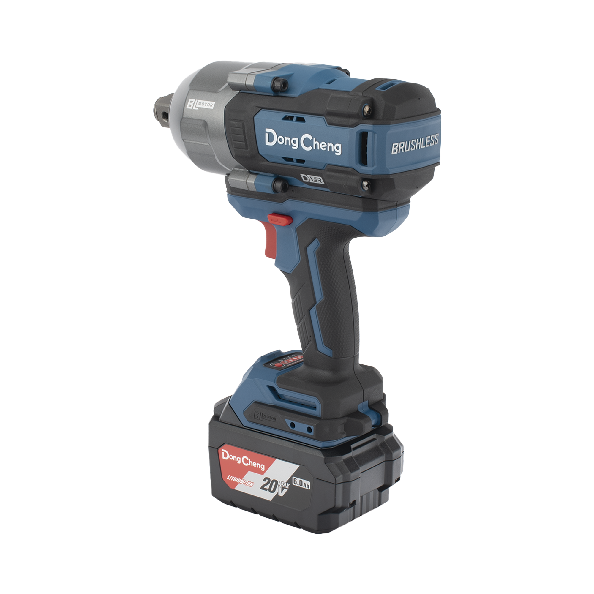 Llave de Impacto Inalámbrica de 20V, Entrada de 3/4 in, Incluye 2 Baterías de 6Ah, Cargador y Estuche DONGCHENG - Imagen 2