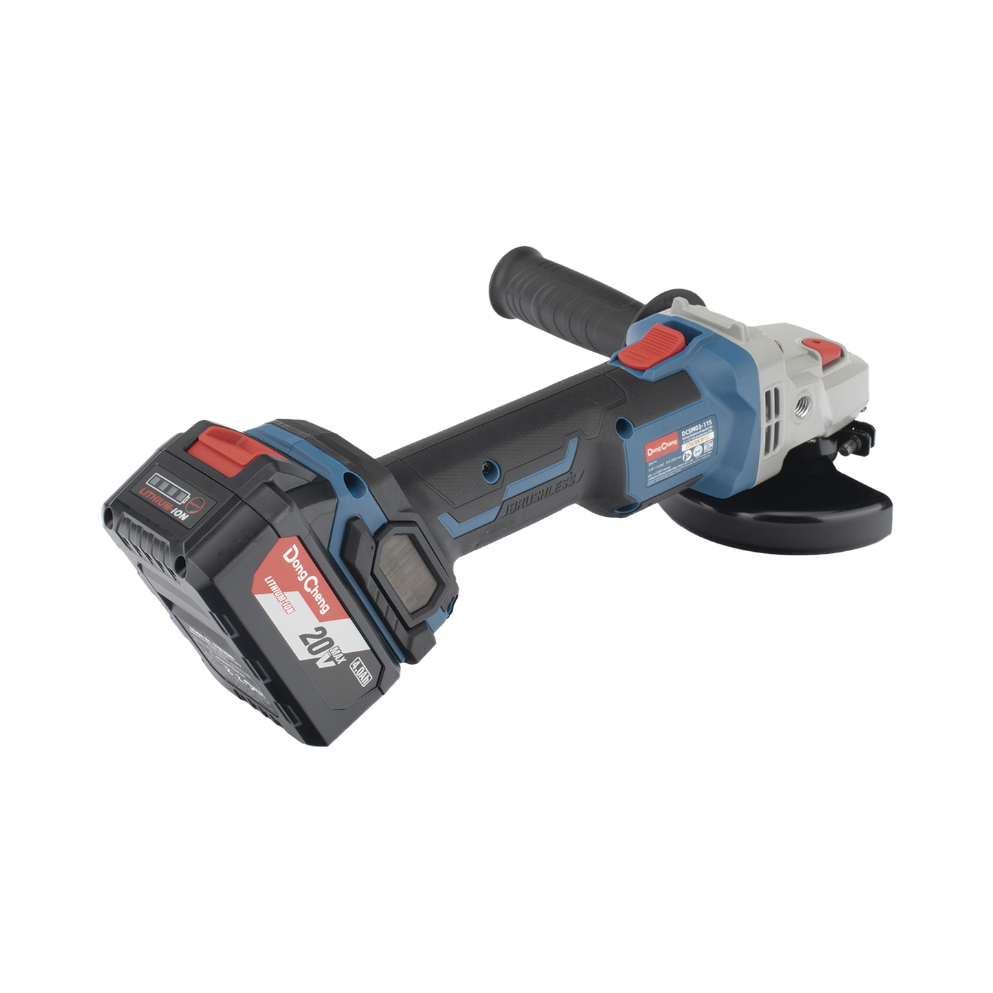 Amoladora Angular de 20Vcc, Disco de 4-1/2 in, Incluye 2 Baterías de 4.0Ah, Cargador y Estuche DONGCHENG - Imagen 2