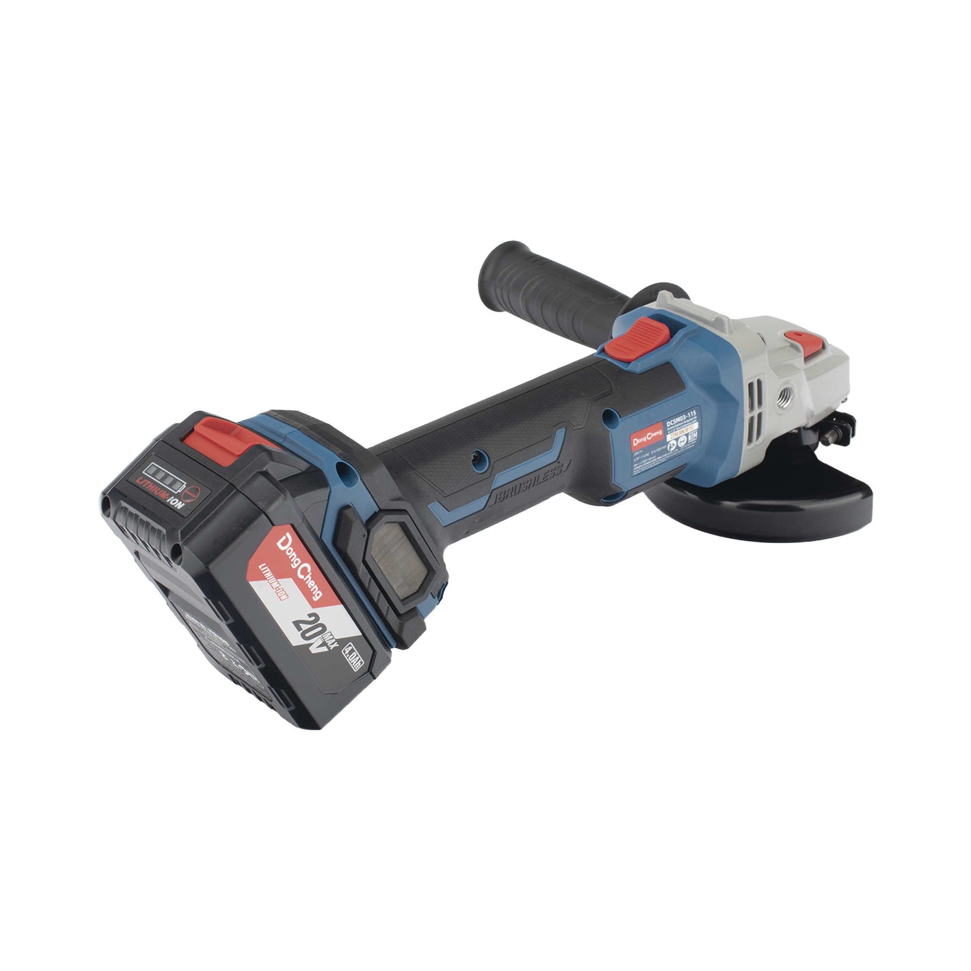 Amoladora Angular de 20Vcc, Disco de 4-1/2 in, Incluye 2 Baterías de 4.0Ah, Cargador y Estuche DONGCHENG - Imagen 2