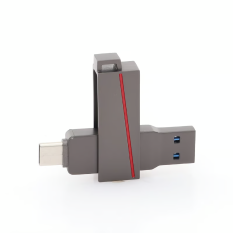Memoria USB Dual de 128 GB USB-C y USB-A Transferencia de Alta Velocidad Metálica Compatible con Dispositivos Móviles Windows Mac y Linux HS-USB-E307C/128G - SILYMX