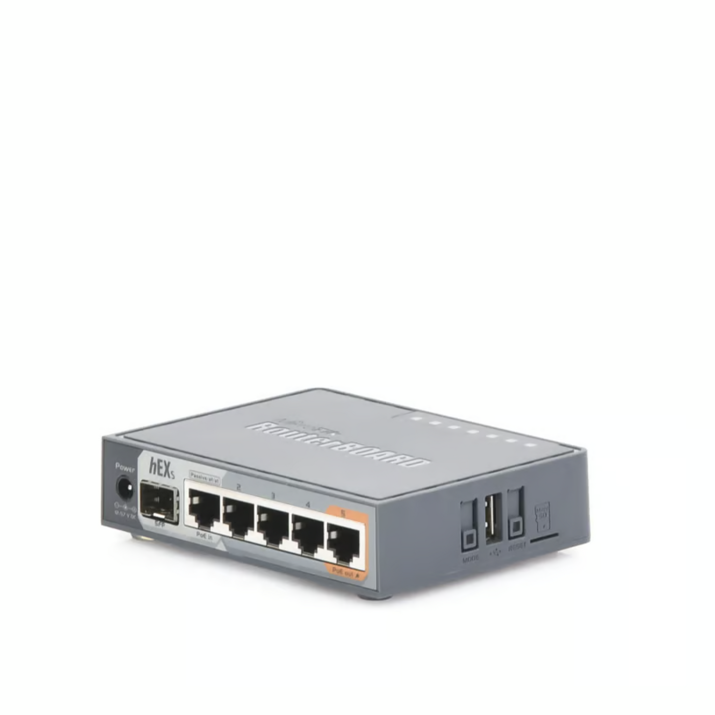 Router Dual Core 5 puertos Gigabit 1 Puerto SFP PoE in PoE Out hEX S RB760iGS - SILYMX