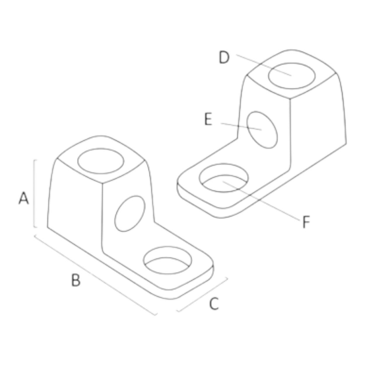 Conector Mecánico Tipo Zapata para Bornes de 1/2" a Cable de Cal 1/0 AWG a 250 MCM LP-CB-250 - SILYMX