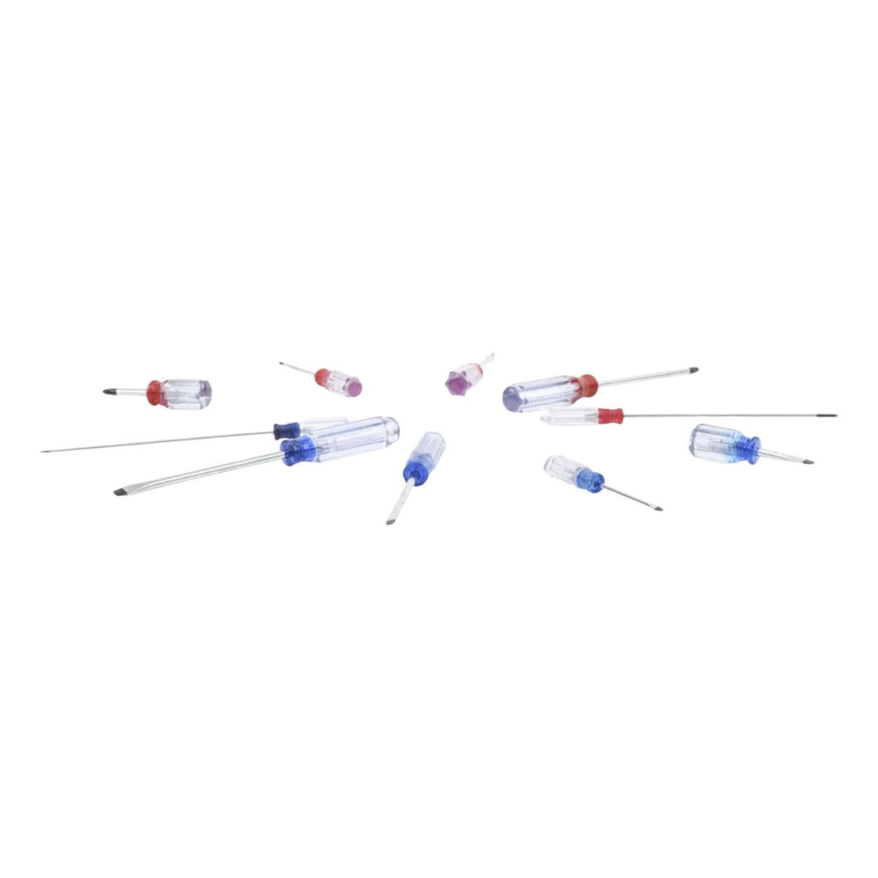 Juego de 10 Desarmadores Mango Plástico Puntas magnética 5 Puntas Planas y 5 Puntas Phillips EP-970A - SILYMX