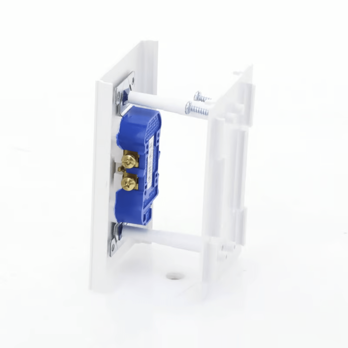 Contacto eléctrico doble soporte y tapa color blanco de PVC auto extinguible TEK-100-DUPLEX - SILYMX