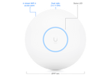 Access Point UniFi WiFi 6 Pro doble banda para interior hasta 5.3 Gbps 5 GHz (MU-MIMO 4x4 y OFDMA) y 2.4 GHz (MIMO 2x2) U6-PRO - SILYMX