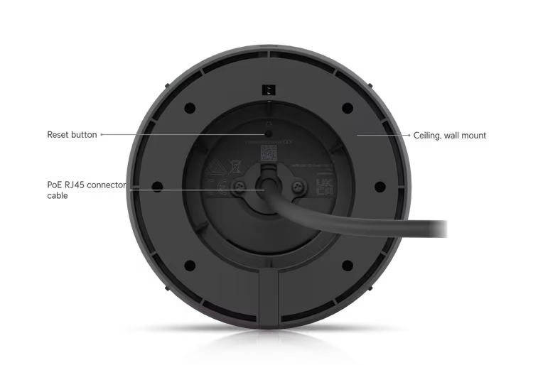 Cámara UniFi Protect G5 Turret Ultra Color Negro compacta para exterior 2K (4 MPX) ángulo 102.4° visión nocturna hasta 30mts detección de eventos micrófono POE+ UVC-G5-TURRET-ULTRA-B - SILYMX