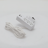 Tomacorriente para Escritorio Ajustable a Diferentes Grosores 3 Contactos 110VC 2 Contactos para Carga USB EPCOM POWERLINE  EM-3AC-WH - SILYMX