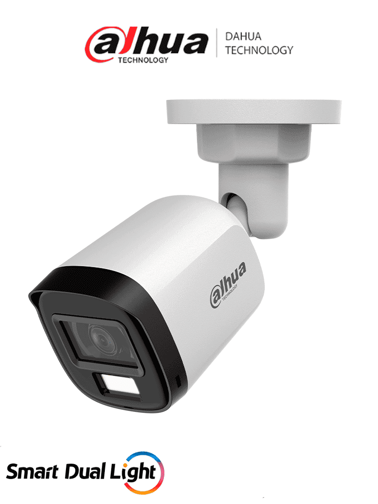 Camara Bullet HDCVI 5MP Luz Dual IR 30m Luz Calida 20m Microfono IP67 2.8mm Dahua DH-HAC-B1A51N-U-IL-A - Imagen 1