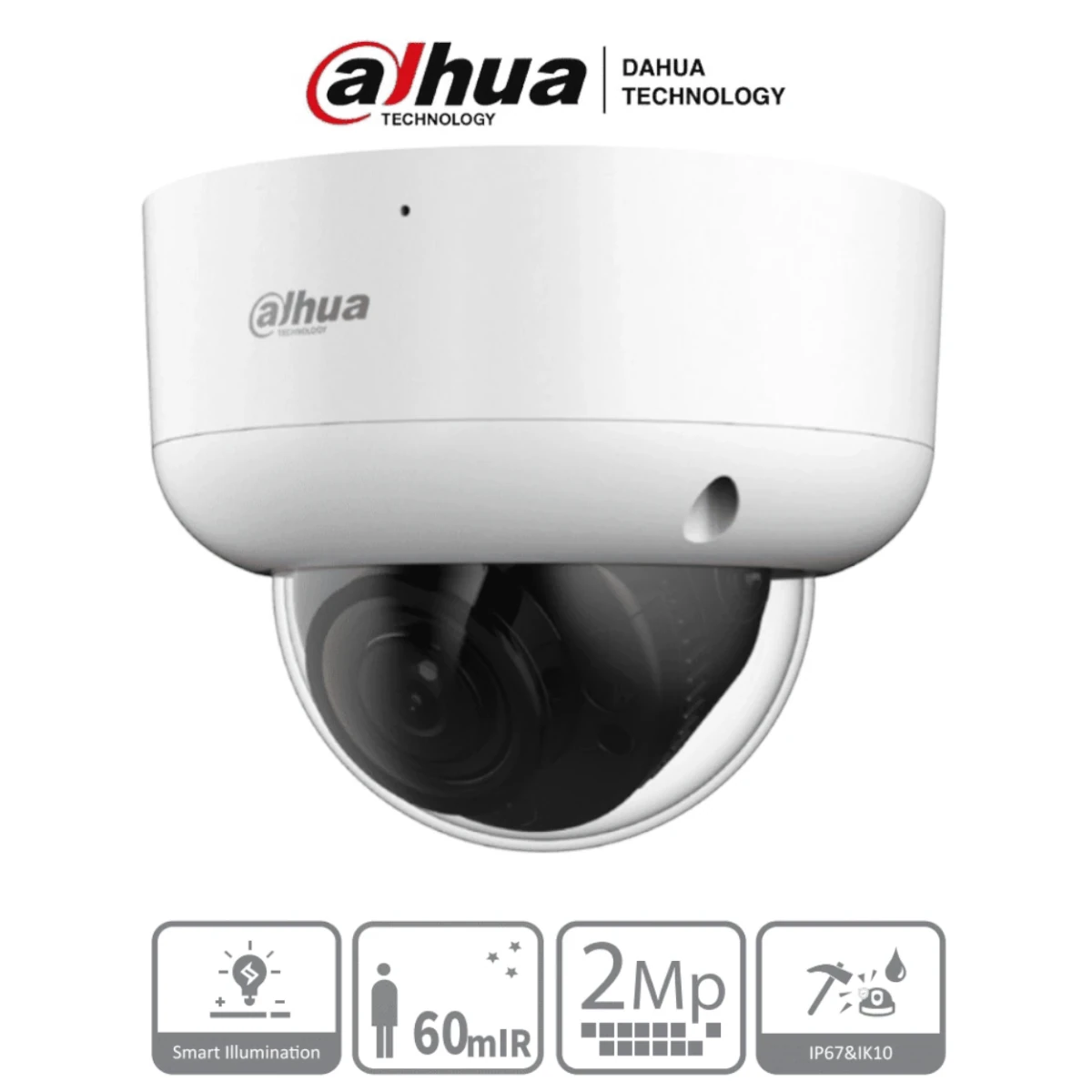 Camaras Analogicas DomoDAHUADH-HAC-HDBW1200RAN-ZCamara Domo HDCVI 2MP Lente Motorizado 2.7 - 12mm IR 60m IP67 IK10 Dahua DH - HAC - HDBW1200RAN - Z - SILYMX