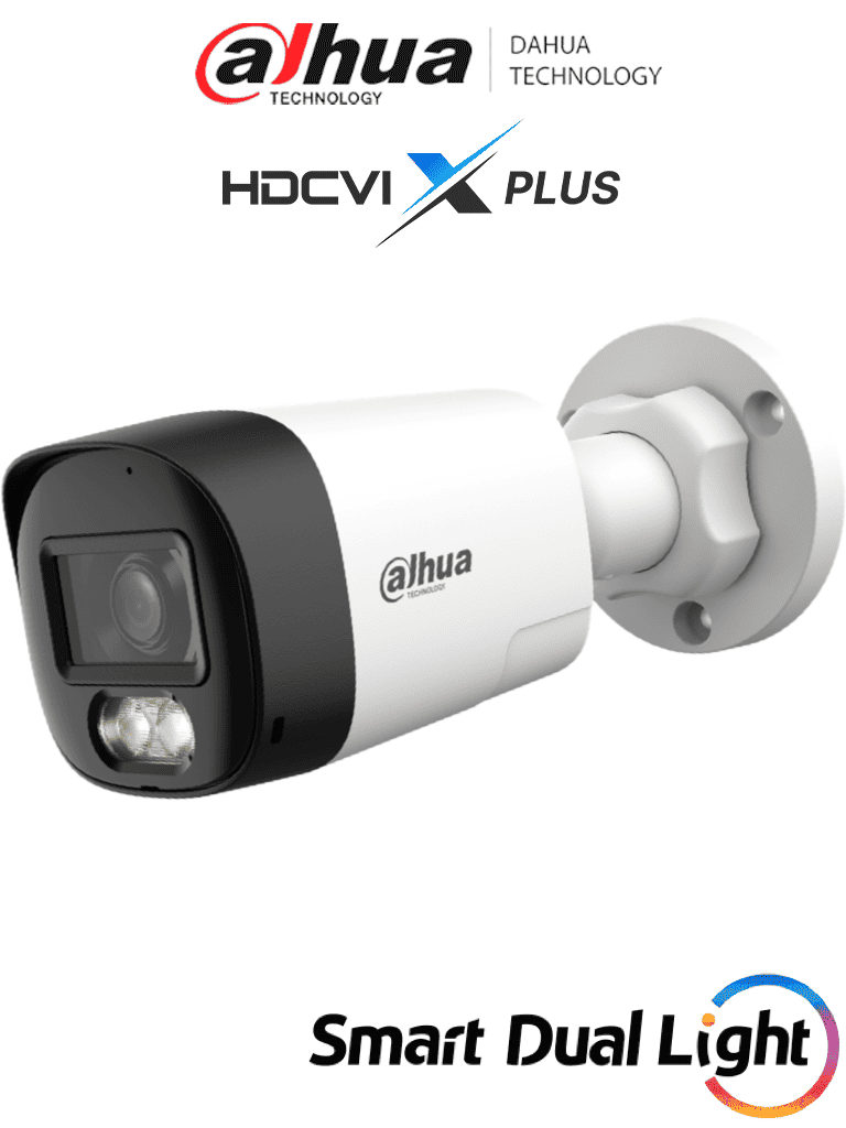 Camara Bullet HDCVI 2MP Audio Bidireccional Microfono Iluminacion Dual 30m Lente 2.8mm Dahua DH-HAC-HFW1200RLN-IL-T - Imagen 1
