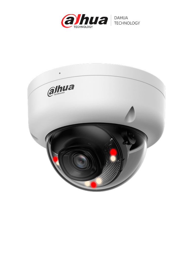 DAHUA DH-IPC-HDBW1239E1-A-IL- Cámara IP Domo Antivandalica de 2 Megapixeles Iluminador Dual/ Lente de 2.8 mm/ 104 Grados de Apertura/ Micrófono incorporado/ Detección de movimiento/ IP67/ PoE/ - Imagen 1
