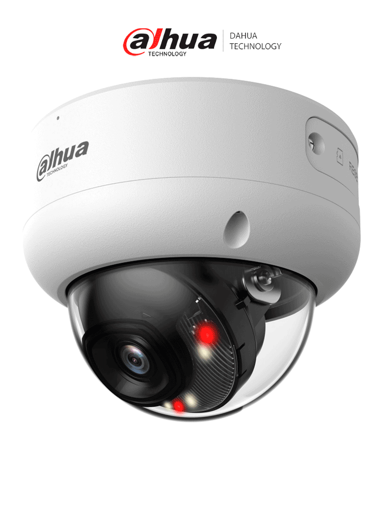 DAHUA DH-IPC-HDBW3849E-AS-IL - Cámara IP Domo Antivandálica 4k/ 8 Megapixeles/ Iluminador Dual/ Lente de 2.8 mm/ 107 Grados de Apertura/ SMD 4.0/ AI SSA/ Ranura MicroSD/ PoE/ IP67/ IK10/ - Imagen 1
