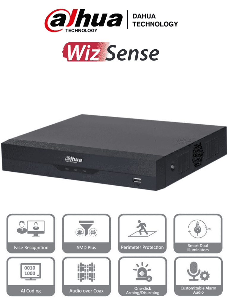 Dvr De 8 Canales 5mp Lite Wizsense Con Ia H.265+ DH-XVR5108HS-I3 DAHUA - Imagen 1