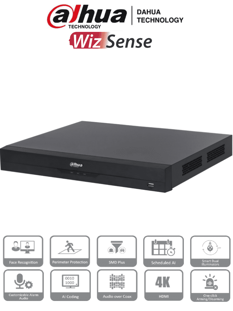 Videograbadoras Analógicas - TurboHD TVI / AHD / CVIDAHUADH-XVR5232AN-4KL-I3DVR 32 Canales 4K 8MP WizSense IA Reconocimiento Facial H.265+ IoT Dahua DH - XVR5232AN - 4KL - I3 - SILYMX
