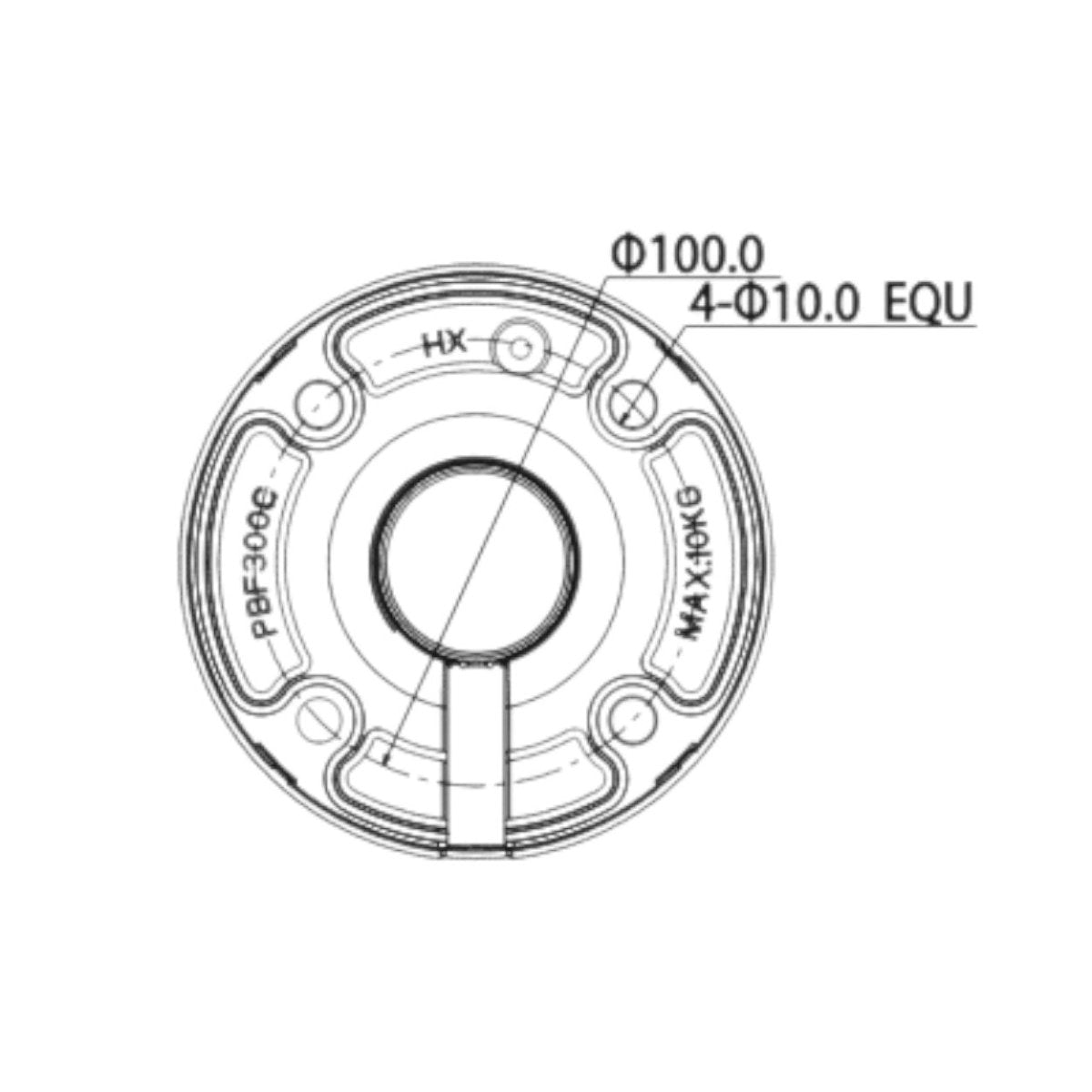 Montaje De Techo Para Camaras Ptz Dahua Sd65  DH-PFB300C - SILYMX