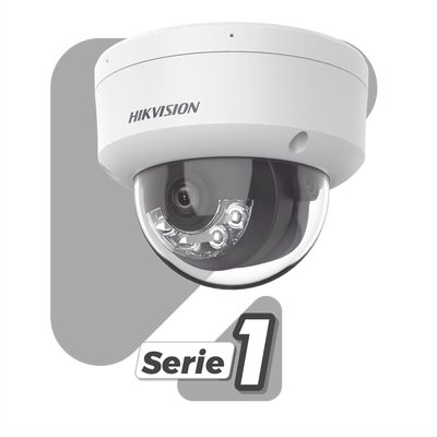 Dual Light Domo IP 6 Megapixel Lente 2.8 mm 30 mts IR + 30 mts Luz Blanca Micrófono Integrado ACUSENSE Lite Exterior IP67 H.265 PoE ONVIF DS-2CD1163G2-LIU HIKVISION - Imagen 1