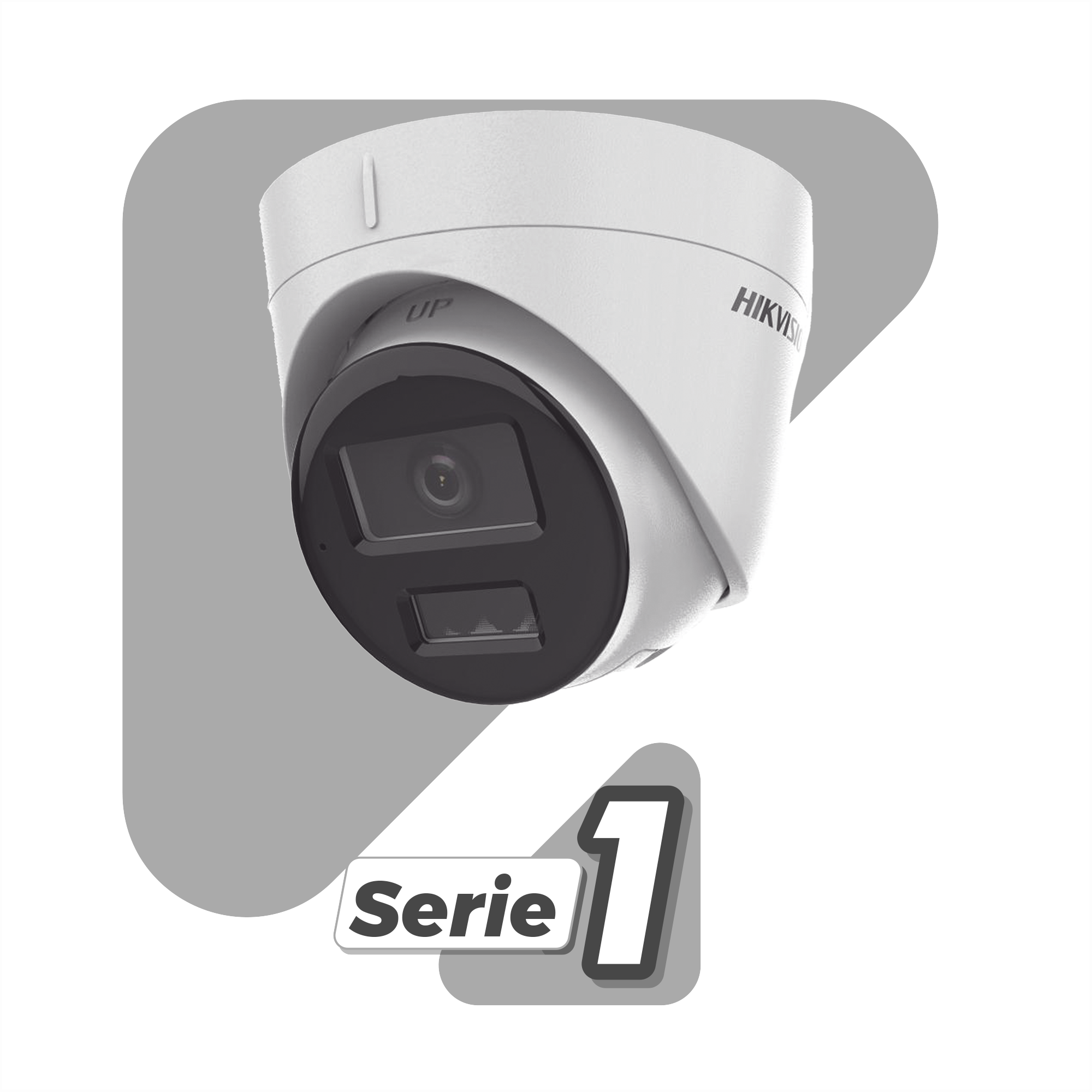 Dual Light Turret IP 2 Megapixel Lente 2.8 mm 30 mts IR + 30 mts Luz Blanca Micrófono Integrado ACUSENSE Lite Exterior IP67 H.265 PoE ONVIF DS-2CD1323G2-LIU HIKVISION - Imagen 1